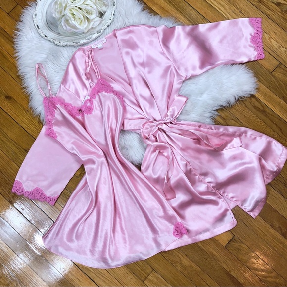 Oscar de la Renta Other - SOLD🌹Vtg Oscar de la Renta Silky Peignoir Set S🌹